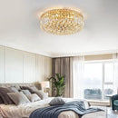 6-Lights Gold Crystal Flush Mount Chandelier Light Fixture K9 Crystals Modern Ceiling Lights Elegant Pendant Lamp for Bedroom,Hallway,Bar,Living Room,Dining Room,H5.9 xW20 (Bulbs Not Included) by CozyNest Decor