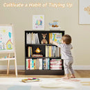3-Tier Metal Open Shelf Bookcase, Bookcase with Adjustable Shelves, Floor Standing Book Shelf, Freestanding Display Storage Shelves, Curio Cabint Display Case for Small Places/Living Room/Corner by CozyNest Decor