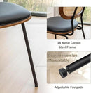 Rattan Dining Chairs Set of 4, Mid Century Modern Dining Chairs with Cane Back for Kitchen Dining Room, 19 Inch Faux Leather Black by CozyNest Decor