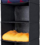 MAX Houser 6 Tier Shelf Hanging Closet Organizer, Closet Hanging Shelf with 2 Sturdy Hooks for Storage, 2 Pack, Foldable (Black) by CozyNest Decor