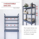 SMIBUY Bathroom Storage Shelf, Bamboo Over-The-Toilet Organizer Rack, Freestanding Toilet Space Saver with 3-Tier Adjustable Shelves (Grey) by CozyNest Decor
