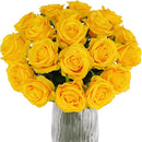 Yellow Fake Roses Artificial Flowers - 10 Pcs Fake Artificial Roses Silk Flowers with Stems for Home Wedding Hotel Office Centerpiece Decor by CozyNest Decor