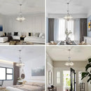 Modern Chrome Crystal Chandelier, 20 Inch Large Ceiling Pendant Light Fixture with 50'' Adjustable Hanging Chain, 5-Light Farmhouse Chandelier for Dining Room, Living Room, Bedroom, Entryway by CozyNest Decor