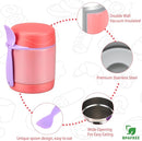10oz Soup Thermo for Hot Food Kids,Lunch Thermo Kids Food Jar with Spoon Hot Insulated Food Containers,Leak Proof Stainless Steel Wide Mouth Lunch Food Thermo Jar for School(Pink) by TinyTreasures Baby Boutique