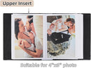 RECUTMS Small Photo Album 4x6 52 Photos, Mini Photo Book Leather Cover with Front Window, 26-Sheet Holds 52 Pictures, Artwork or Postcards Storage for Wedding Family Baby Vacation(Black) by TinyTreasures Baby Boutique