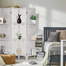 Room Divider with Shelves, Privacy Screen, Room Dividers and Folding Privacy Screens, 4 Panel Wood Temporary Wall Partition Separation Separator, Coconut by CozyNest Decor