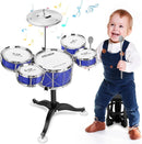 Toddler Drum Set Kids Jazz Drum Kit 8 Piece - Educational Percussion Musical Instruments Drum Toy Playset Christmas Birthday Gift for Boys Girls, Blue by TinyTreasures Baby Boutique