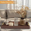 Coffee Table Tray - Large Ottoman Trays for Living Rooms - Wood Serving Tray with Handles(2 Sets) - Wooden Tray for Coffee Table, 4 Round Coasters Included, Dark Brown by CozyNest Decor