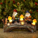 Funny Garden Gnome Statue Solar Powered Mushroom Figurine with Squirrel Gnome Durable Resin Outdoor Decoration for Patio Yard Lawn Ornament Housewarming Gift by CozyNest Decor