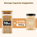 Glass Food Storage Jars Square 10oz, 12 Pack Glass Jars With Bamboo Lids, Kitchen Storage Containers For Spice, Candy, Cookie, Storage For Pantry Organizers by CozyNest Decor