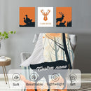 Personalized Nursery Crib Bedding Set: Orange Forest Custom Name 5 Piece Baby Crib Sets with Sika Deer Theme - Toddler Double Layer Blanket Set, Comfortable Crib Bed Sheets for Baby Grils by TinyTreasures Baby Boutique