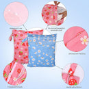 2pcs Travel Waterproof Laundry Bag, Cloth Diaper Wet Dry Bags with Handle & 2 Zipper Pockets, Reusable Washable Dirty Clothes Bag for Baby Adult Travelling Hanging, Bathing Beach Pool Daycare by TinyTreasures Baby Boutique