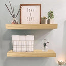 IAE Floating Wall Shelves 16 inch,Bathroom Shelves Wall Mounted,Invisible Shelves Floating Kitchen Shelves,Wooden Wall Shelves with Brackets for Living Room Wall Mounted,Easy Install,Set of 2,Natural by CozyNest Decor