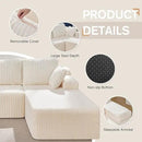 Hobestluk Modular Sectional Sofa Couches 108" L-Shape Couch 3 Seat Modular Sofa Memory Foam Sectional Couches for Living Room, Boneless Couch with Oversized Chaise (White, Right Facing) by CozyNest Decor