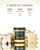 M&SENSE Gardenia Jasmine Scented Candle, 50 Hours Slow Burning Clean Non Toxic 7.05oz 2 Wicks Highly Scented Aromatherapy Candle for Housewarming Gifts, Long Lasting Fragrance for Bath & Office by CozyNest Decor