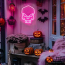 Dimmable Skull Neon Sign,Halloween Pink Neon Sign Light for Wall Decor, Skeleton LED Neon Sign for Beer Bar Bedroom Art,Skull Head Neon Lights Suitable for Computer Room, 5V USB Power 15.75 * 11.8in by CozyNest Decor