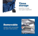 Creative Outdoor Push Pull Stroller Wagon for Kids,150lbs Weight Capacity, Collapsible Folding Cart with Canopy, Silver Series Plus, Beach, Park, Garden & Tailgate (Blue/Gray) by GreenHaven Gardens