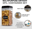Shazo Airtight Food Storage Containers with Lids - 6 PC BPA Free Clear Plastic Cereal Containers with Easy Lock Lids for Kitchen and Pantry Organization for Snacks and Pasta - 1.2 L by CozyNest Decor