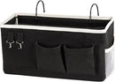 Bedside Storage Caddy/Bedside Hanging Storage Bag for Headboards Bunk Beds Dorm Rooms Book Phone Magazine Holder (Black) by CozyNest Decor