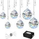 MerryNine 6 Pcs Clear Crystal Ball Prism Sun Shine Catcher Rainbow Pendants Maker, Hanging Crystals Prisms for Windows, for Feng Shui (30mm/40mm/50mm 6Pack) by GreenHaven Gardens
