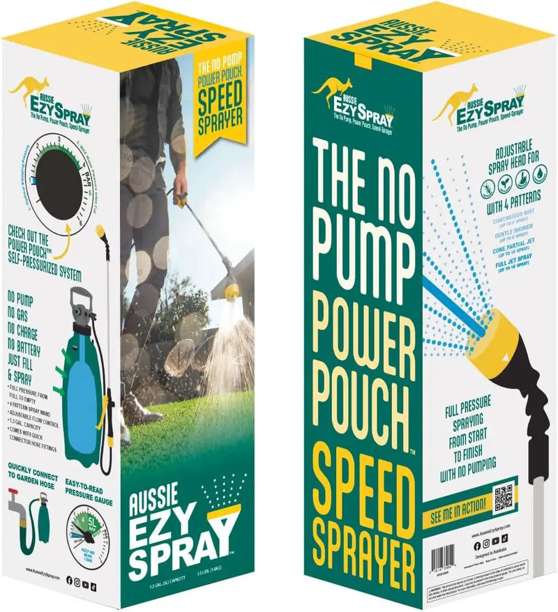 Aussie EzySpray™ 1.3 Gal No-Pump Garden Sprayer – Power Pouch™ Self-Pressurizing, Handheld with 4 Spray Patterns, Comfort Grip Wand, Chemical & Water Use, photo 3 of 6