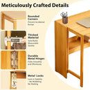 39.37" Bamboo Folding Desk,Space-Saving Computer Desk for Small Spaces, Foldable Study Table for Bedroom, Home Office, Dorm, Apartment (Natural) by CozyNest Decor