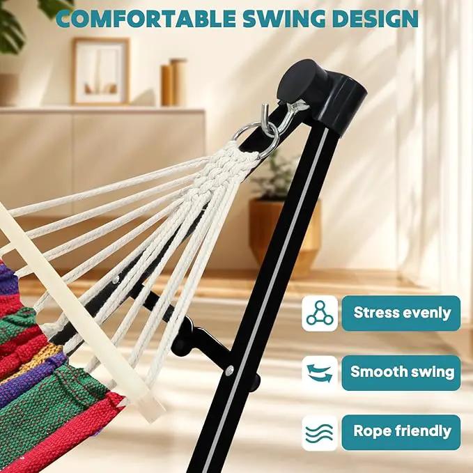 Anyoo 2 in 1 Hammock and Swinging Chair with Collapsible Steel Stand & Carrying Case,Portable & Adjustable,Easy Set Up for Outdoor,Indoor,Porch Swing,Patio,Garden,Camping Trip, photo 4 of 6