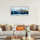 Framed Wall Art Canvas Indigo Abstract Mountain Pictures Wall Decor Blue Grey Orange Mountain Peaks Canvas Painting Prints Modern Abstract Artwork for Living Room Bedroom Decoration 20" x 40" by CozyNest Decor