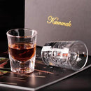 KAMMAK 2 Pack Shot Glasses Bulk 2.5oz Cool Shot Glasses with Heavy Base for Whiskey, Vodka in Bar And Party Gifts for Men, Whisky Lovers, Wedding, Anniversary, Birthday by CozyNest Decor