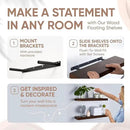 Homeforia 24inch Walnut Floating Shelves for Wall, High End Solid Real Wood 24in Floating Shelf for Bathroom, Dark Brown 24 inch Long Floating Shelves, Heavy Duty Bracket, 24 X 6.5 X 1.75 in, Set of 3 by CozyNest Decor