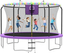 8FT 10FT 12FT 14FT Outdoor Trampoline with Basketball Hoop and LED Lights, ASTM Approved Recreational Trampolines for Kids and Adults with Net and Ladder by TinyTreasures Baby Boutique