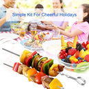 BBQ Shish Kabob Skewers, Kebab Skewers 17.7" Stainless Steel Reusable Flat BBQ Sticks for Meat Chicken Shrimp and Vegetable(8-Pack) by GreenHaven Gardens