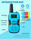 Walkie Talkies for Kids Long Range - Kid Walkie Talkies with Replaceable Shell Backlit LCD Flashlight 3 Miles Range - Toys for 5-7 Year Old Boys and Girls (2 Pack - Rechargeable) by TinyTreasures Baby Boutique