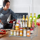 RCHYFEED 4 Tier Spice Rack Organizer, Spice Organization for Cabinet,Pantry, Countertop,Tiered Spice Rack Easy Visibility,Depth Expandable Seasoning Shelf for Kitchen Cabinet Organizer,Silver by CozyNest Decor