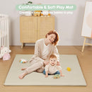 Padded Baby Play Mat, Super Soft Vegan Leather Baby Floor Play Mat, 48x48 Non-Slip Thick Foam Cushioned Play Mat for Babies 6-12 Months, Fits Nicely Into 50x50 Playpen Mat, Grayish Green by TinyTreasures Baby Boutique