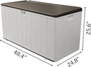 110 Pro Gallon Resin Deck Box, Waterproof Outdoor Storage Bin for Patio, Poolside, and Garden, Lockable & UV-Resistant, Ideal for Small Spaces, Coffee by CozyNest Decor