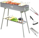 Charcoal Grills Commercial Quality Portable Multiple Size Hibachi BBQ Lamb Skewer Folded Camping Barbecue Grill(31.6x7.1x5.1 inch With Accessories) by GreenHaven Gardens