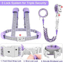 Accmor 3 in1 Toddler Harness Leash, Reflective kid Harness with Anti Lost Wrist Link, Harness Leash for Toddlers, Child Walking Harness kids Leash Wristband Rope Belt with Lock for Baby Girls (Purple) by TinyTreasures Baby Boutique