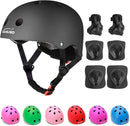 KAMUGO Kids Adjustable Helmet, with Sports Protective Gear Set Knee Elbow Wrist Pads for Toddler Age 2-8 Boys Girls, Bike Skateboard Hoverboard Scooter Rollerblading Helmet Set by TinyTreasures Baby Boutique