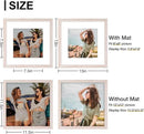 Vittanly 12x12 Picture Frames Set of 9, Shatter Resistant Plexiglass, Display 8x8 Pictures with Mat or 12x12 without Mat, Photo Frames for Wall Mount, Engineered Wood, Rustic Pink by CozyNest Decor