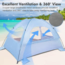 WhiteFang Beach Tent Anti-UV Portable Sun Shade Shelter for 3/4/6/8 Person, Extendable Floor with 3 Ventilating Mesh Windows Plus Carrying Bag, Stakes and Guy Lines by TinyTreasures Baby Boutique