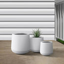 Kante 15.3"+11.6"+8.2" Dia Round Concrete Planter, Large Outdoor Indoor Planter Pots Containers with Drainage Holes and Rubber Plug for Home Garden Patio, Pure White