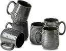 Hasense Ceramic Coffee Mugs - 15 OZ Large Coffee Cups Set of 6 with Handle for Hot Beverages, Porcelain Latte Mugs for Tea, Milk, Cocoa, Cappuccino and Mocha, Microwave and Dishwasher Safe, Grey by CozyNest Decor