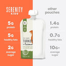 Serenity Kids 6+ Months Baby Food Pouches Puree - Free Range Turkey & Organic Rosemary Blend With Purple Carrot & Zucchini - No Added Sugar & BPA-Free Pouches - 3.5 Oz, 12 Pack by TinyTreasures Baby Boutique