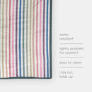 Little Unicorn 5'x5' Outdoor Family Picnic & Beach Blanket | Durable & Water-Resistant Fabric | Compact Fold & Easily Wipes Clean | Zipper Pocket (Chroma Rugby Stripe) by TinyTreasures Baby Boutique