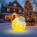 BRIGHTDECK Outdoor Christmas Ornaments, Lighted Pop-Up Outdoor Holiday Ball Decoration with 80 LED Lights, 8 Light Modes, Lighted Collapsible Holiday Decorations for Yard, Home (Yellow) by CozyNest Decor