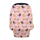 Binienty Baby Car Seat Covers - Cartoon Kitten Infant Carseat Canopy Multi-use Stretch Nursing Cover for Breastfeeding by TinyTreasures Baby Boutique