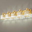 Modern Bathroom Vanity Light 5-Lights Chrome Crystal Wall Lamp Bathroom Modern Crystal Vanity Lighting by CozyNest Decor