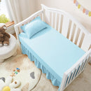 Horbaunal 2 Pack Crib Skirt & Crib Bed Sheet Set, Aqua Blue Crib Bed Skirt 28" x 52" with 14" Drop Dust Ruffle, Soft Microfiber Toddler Bedskirt Nursery Bedding Skirt for Baby Girls and Boys by TinyTreasures Baby Boutique