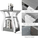End Tables Living Room, Grey End Table with Charging Station, Grey Side Table, Nightstand for Bedroom, 3 Tier End Table with Storage Shelf for Living Room by CozyNest Decor